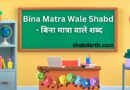 1000+ Bina Matra Wale Shabd – बिना मात्रा वाले शब्द